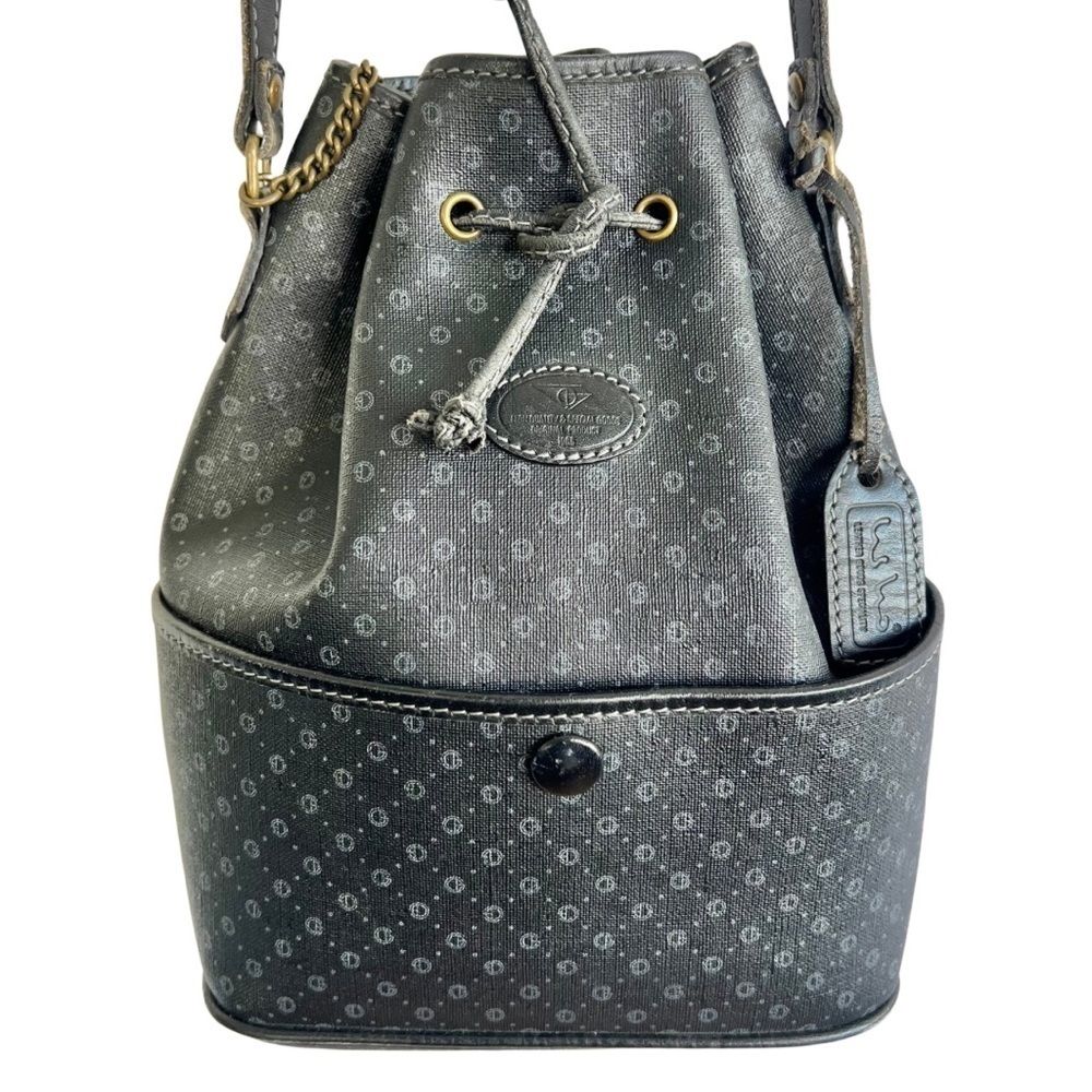VINTAGE BLACK BUCKET BAG SHOULDER  BAG CANVA CROSSBODY BAG